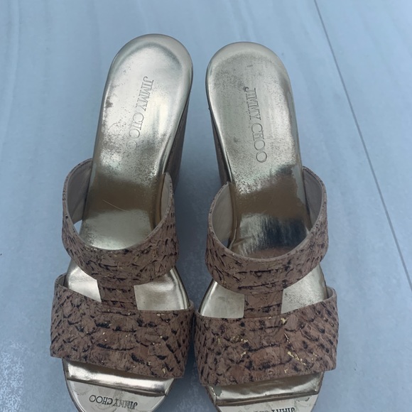 Jimmy Choo metallic wedge sandals 6 - Picture 2 of 8